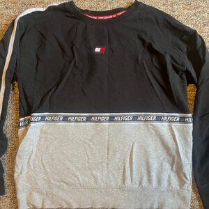 Tommy Hilfiger Sport Womens Plus Velour Fitness Sweatshirt Gray M